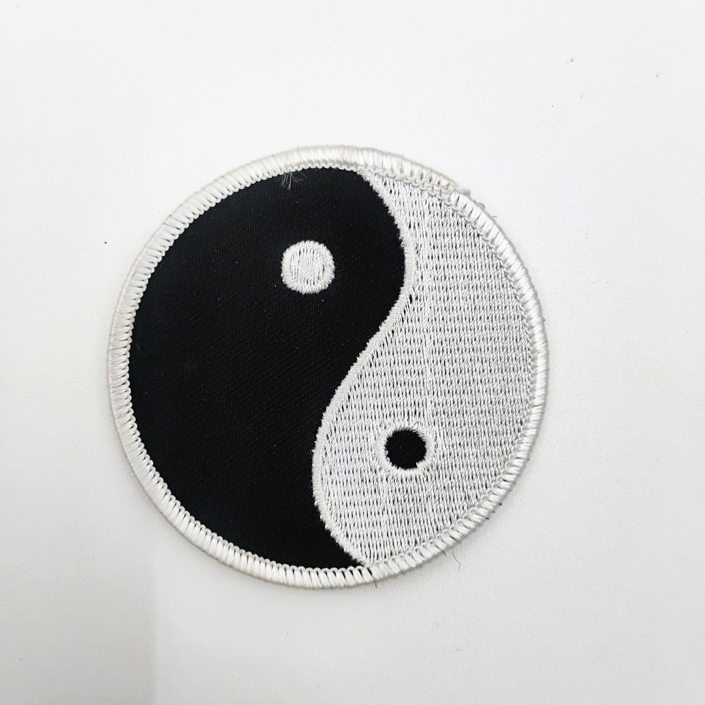 Yin Yang Embroidered Patch Black White Symbol Balance Iron On Sew On Applique